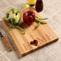 Alternate image Words with Boards Maple Hardwood Cutting Board - "Home" with Hand-Cut Heart Accent - Premium USA-Made Butcher Block
