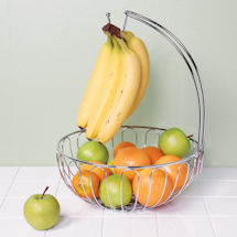 Alternate Image 3 for Culinaire Wire Fruit Basket with Banana Hanger - Countertop Food Storage Bowl with Hook