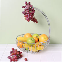 Alternate Image 4 for Culinaire Wire Fruit Basket with Banana Hanger - Countertop Food Storage Bowl with Hook