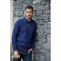 Alternate image for Men's Irish Aran Half Zip Sweater