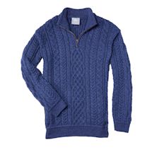 Men's Irish Aran Half Zip Sweater