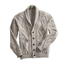 Alternate Image 3 for Men's Aran Cable Knit Cardigan Sweater