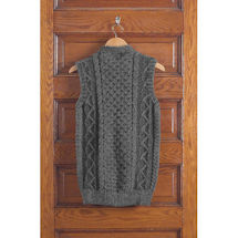 Alternate image Men's Irish Aran Charcoal Sweater Vest