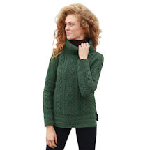 Alternate image Cowl Neck Aran Tunic Sweater