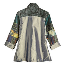 Alternate image Patchwork Patterns Pleated Shimmer Jacket