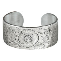 Alternate image for Flower of the Month Pewter Cuff Bracelets