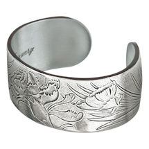 Alternate Image 1 for Flower of the Month Pewter Cuff Bracelets