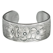 Alternate Image 7 for Flower of the Month Pewter Cuff Bracelets
