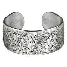 Alternate Image 3 for Flower of the Month Pewter Cuff Bracelets