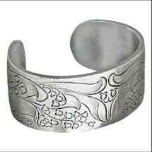 Alternate Image 5 for Flower of the Month Pewter Cuff Bracelets