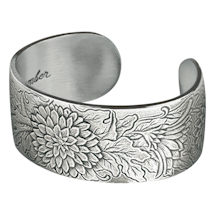 Alternate Image 11 for Flower of the Month Pewter Cuff Bracelets