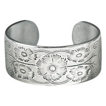 Alternate Image 10 for Flower of the Month Pewter Cuff Bracelets