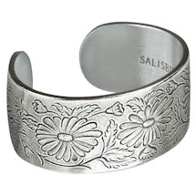Alternate Image 9 for Flower of the Month Pewter Cuff Bracelets