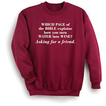 Alternate image for Water into Wine T-Shirt or Sweatshirt