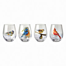 Alternate image Songbirds Stemless Wine Glasses Set