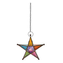 Alternate image Stained Glass Star Tea Light Holder