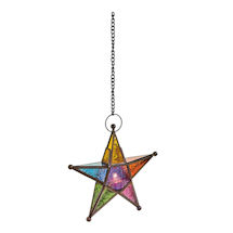 Alternate image Stained Glass Star Tea Light Holder
