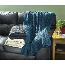 Alternate Image 1 for Aran Cable-Knit Throw