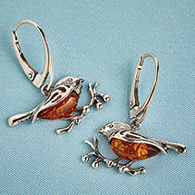 Amber Bird Earrings