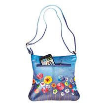Alternate Image 1 for Hand-Painted Pansies Handbag