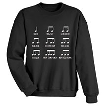 Alternate Image 1 for Composer Names Rhythm T-Shirt or Sweatshirt