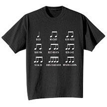 Alternate image for Composer Names Rhythm T-Shirt or Sweatshirt
