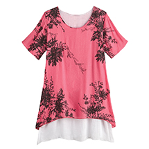 Alternate image for Coral Floral Double Layered Tunic
