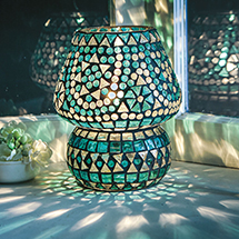 Alternate Image 2 for Teal Mosaic Lamp