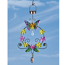 Alternate Image 2 for Butterfly Wreath Solar Light