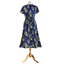 Alternate Image 1 for Daffodil Bouquet Navy Dress