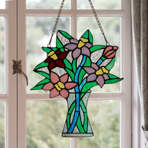 Product Image for Floral Bouquet Stained Glass Panel