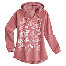 Alternate image for Coral Butterfly Hoodie