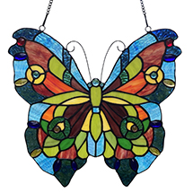 Alternate image for Butterfly Stained Glass Window Panel