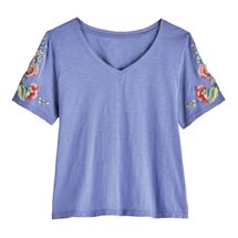 Alternate image for Embroidered Sleeve T-Shirt
