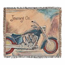 Alternate image for Journey On … Motorcycle Cotton Throw