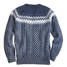 Alternate image Men's Irish Jacquard Blue Sweater