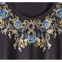 Alternate image Blue Rose Embroidered Tunic