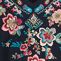 Alternate image Embroidered Floral Knit Dress