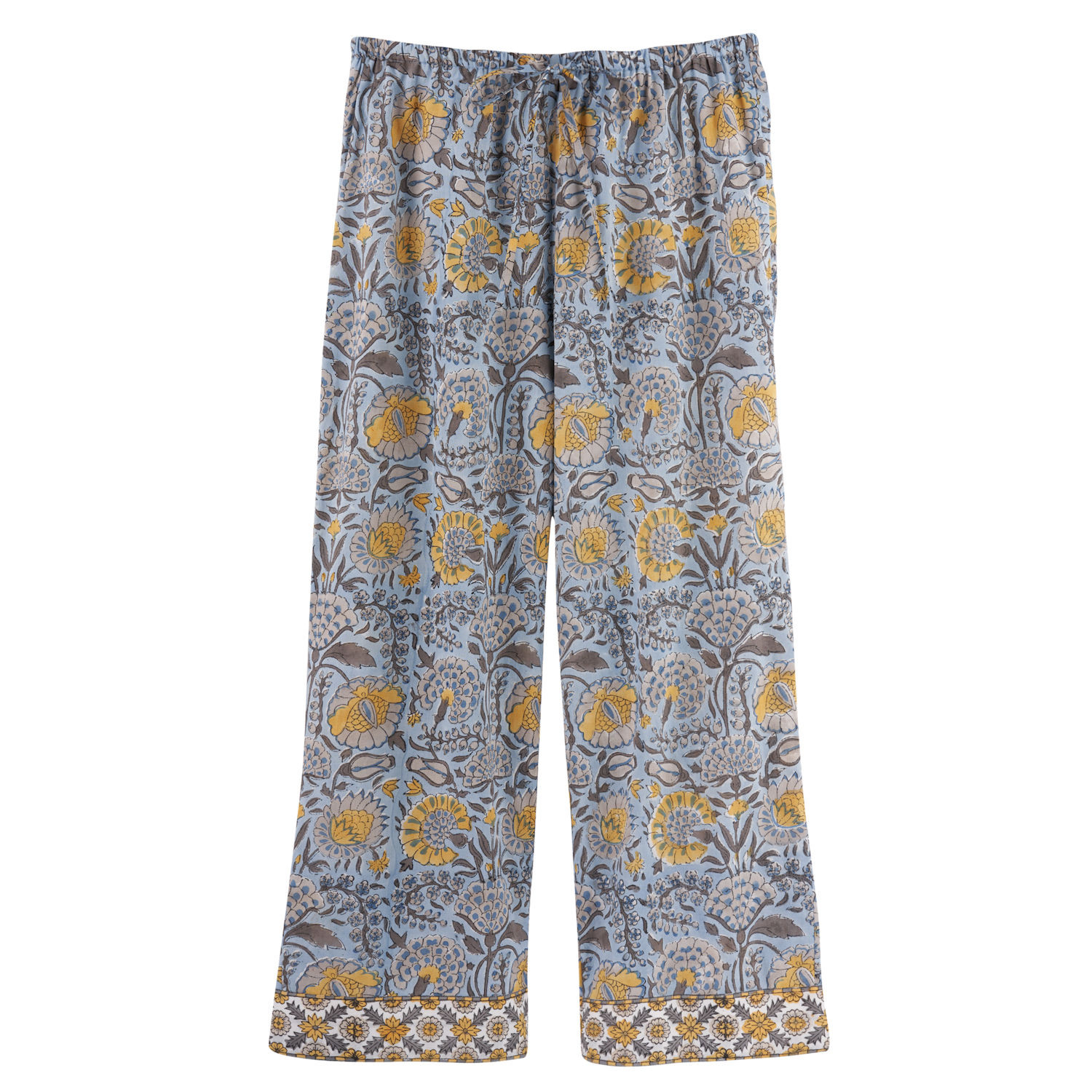 Womens Capri Pajama Pants Lounge Causal Bottoms Fun Print Sleep Pants  SK001-Blue Star-XL