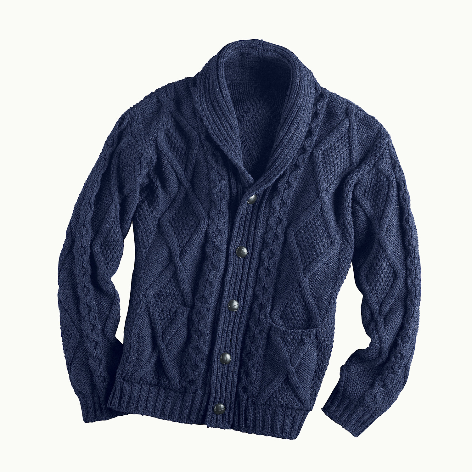 Men's Cable Knit Cardigan - Merino Wool Aran Sweater | Acorn