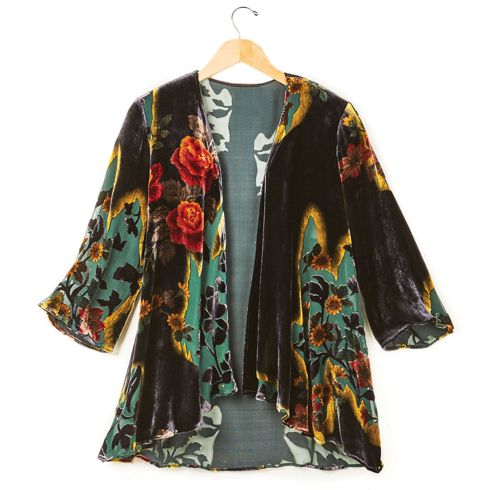 Victorian Garden Black Velvet Fashion Jacket - 3/4 Sleeves | 5 Reviews ...