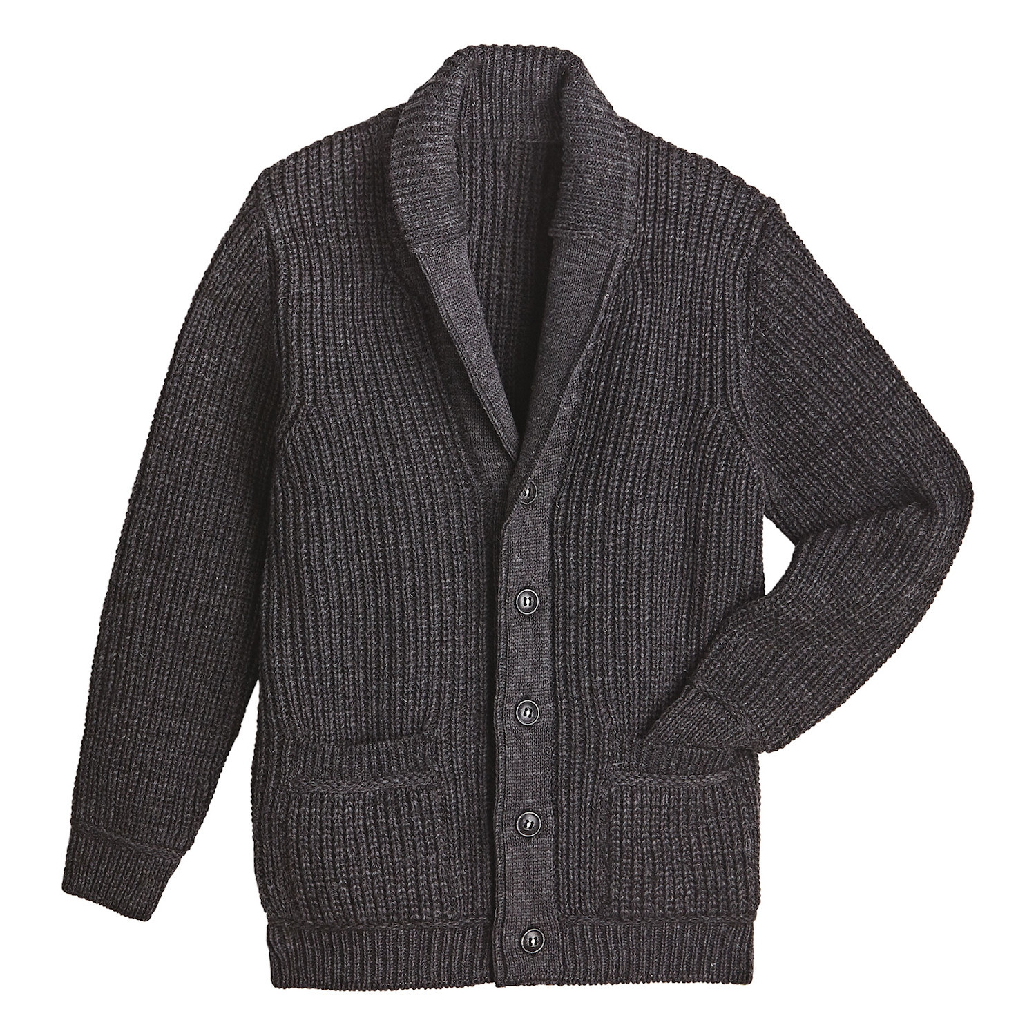 West End Knitwear Men's Merino Wool Sweater - Ribbed Knit Shawl Collar ...