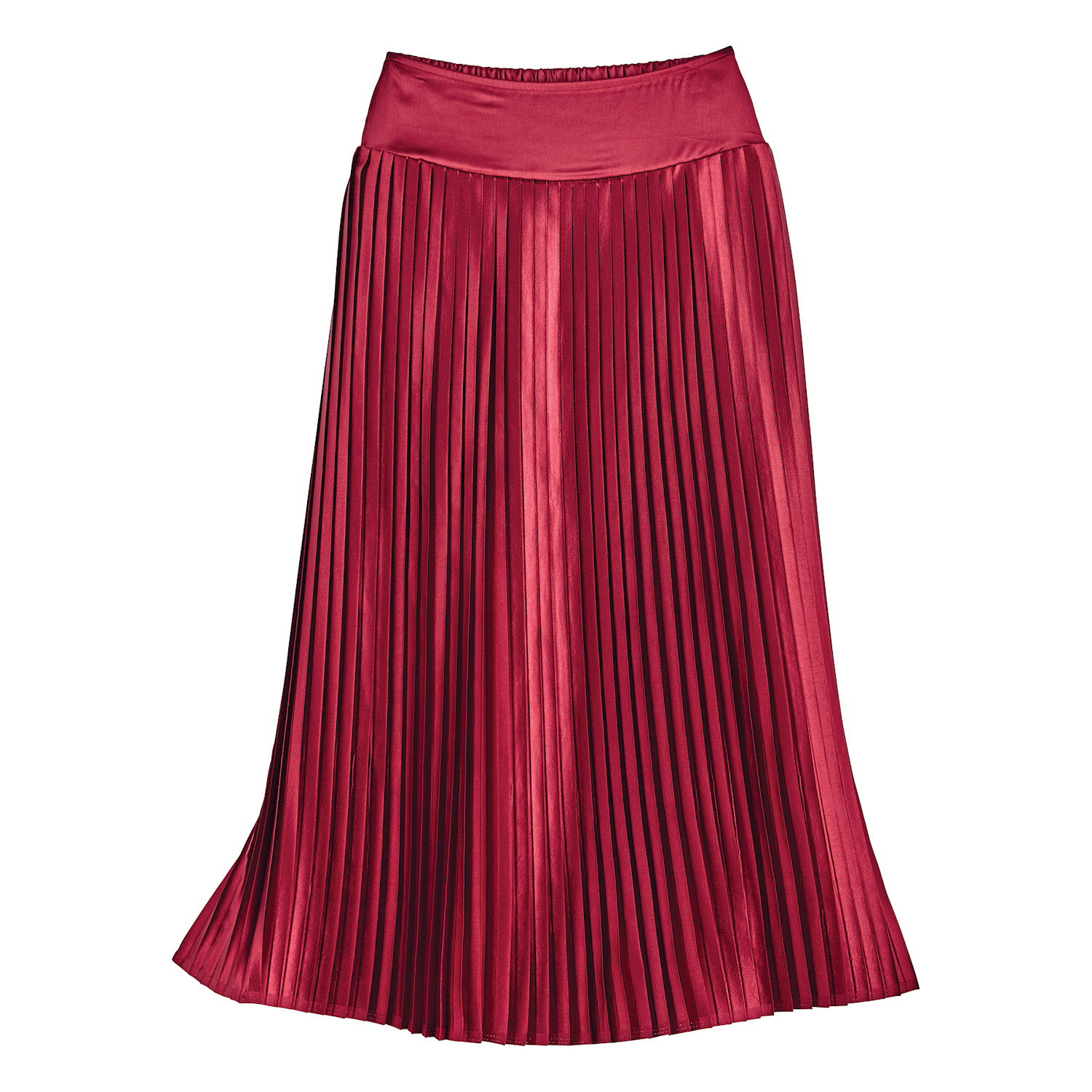 Crimson Satin Pleated Skirt | Acorn | XD2032